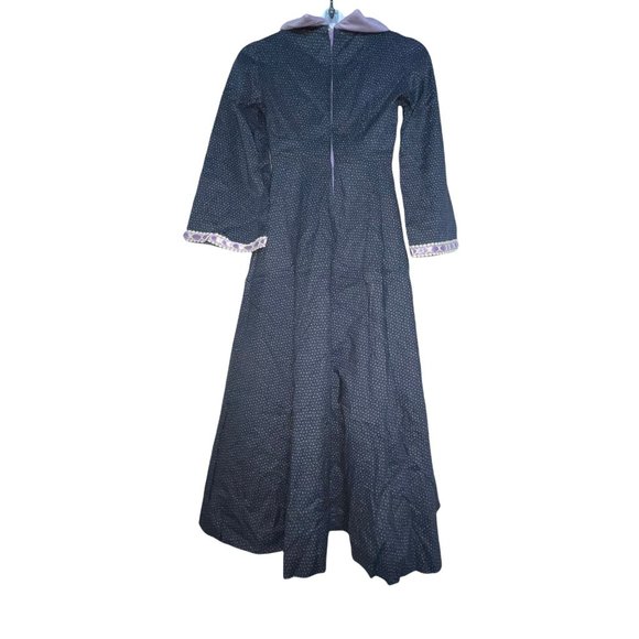 Handmade Vintage 1980's Prairie Style Floral Collared Maxi Dress Girl's 8 - Picture 7 of 10